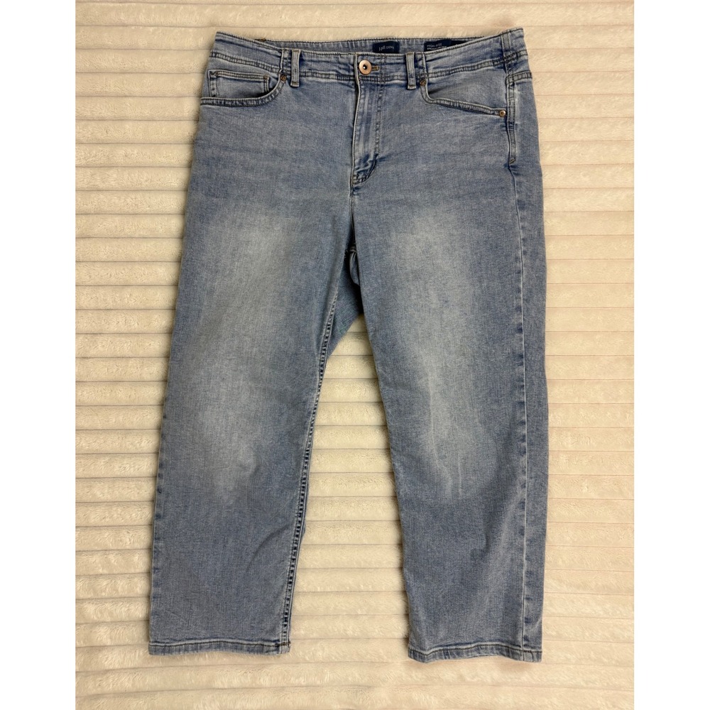 J. Jill Denim High-Rise Straight-Leg Crop Jeans Women's 12P Petite Light Wash